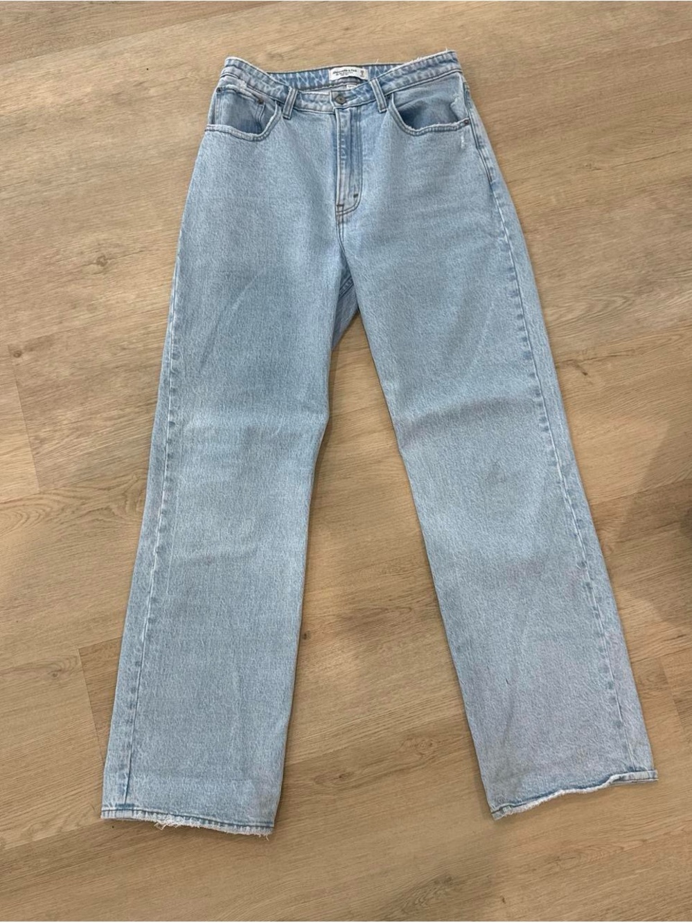 Abercrombie & Fitch Light Blue High Rise Relaxed Jeans